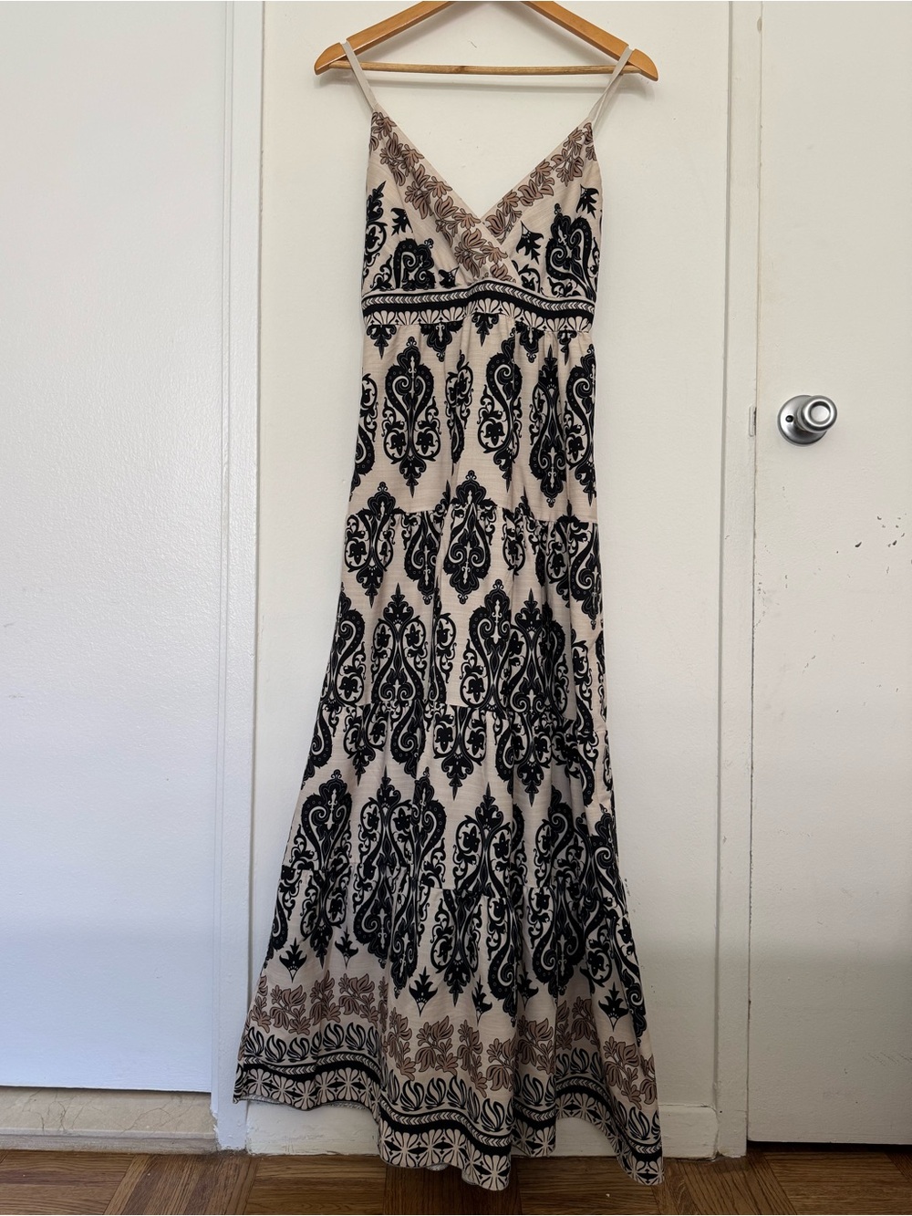 Black and Beige Maxi Dress